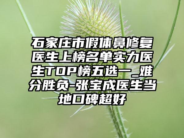 石家庄市假体鼻修复医生上榜名单实力医生TOP榜五选一_难分胜负-张宝成医生当地口碑超好