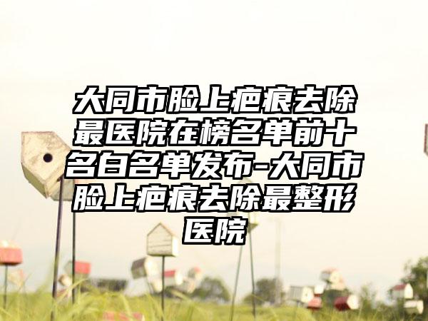 大同市脸上疤痕去除最医院在榜名单前十名白名单发布-大同市脸上疤痕去除最整形医院