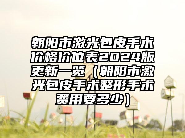 朝阳市激光包皮手术价格价位表2024版更新一览（朝阳市激光包皮手术整形手术费用要多少）