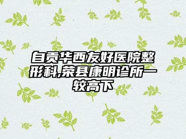 自贡华西友好医院整形科,荣县康明诊所一较高下