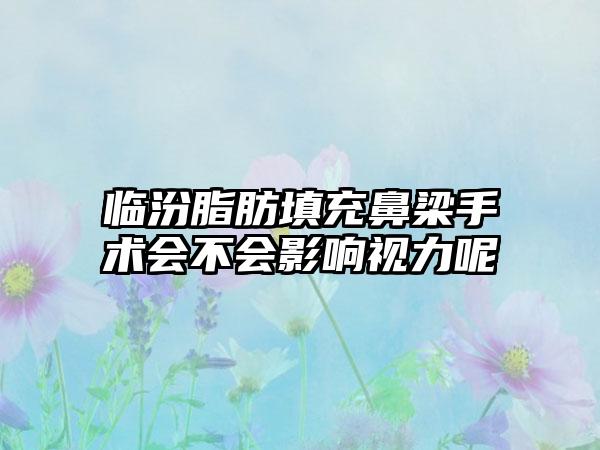 临汾脂肪填充鼻梁手术会不会影响视力呢