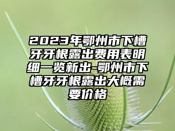 2023年鄂州市下槽牙牙根露出费用表明细一览新出-鄂州市下槽牙牙根露出大概需要价格