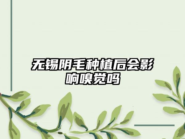 无锡阴毛种植后会影响嗅觉吗