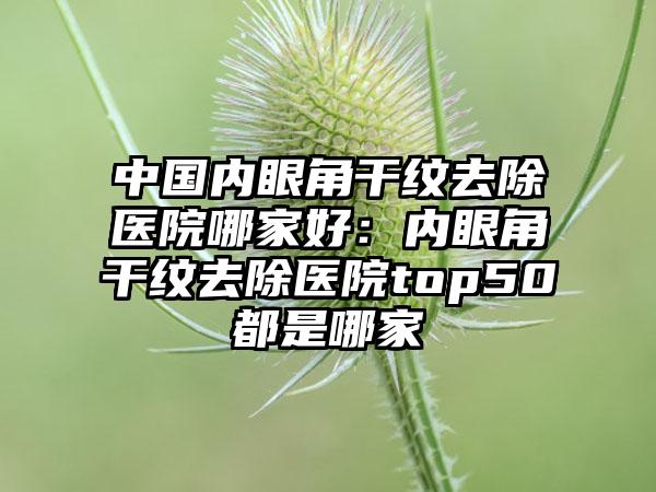 中国内眼角干纹去除医院哪家好：内眼角干纹去除医院top50都是哪家