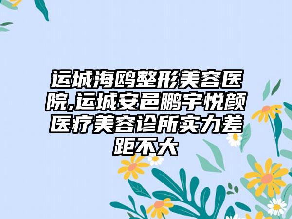 运城海鸥整形美容医院,运城安邑鹏宇悦颜医疗美容诊所实力差距不大