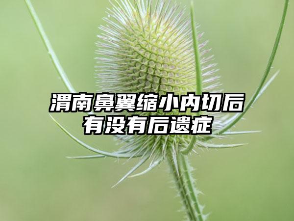 渭南鼻翼缩小内切后有没有后遗症