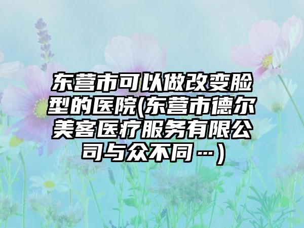 东营市可以做改变脸型的医院(东营市德尔美客医疗服务有限公司与众不同…)