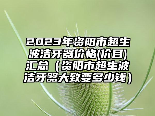 2023年资阳市超生波洁牙器价格(价目)汇总（资阳市超生波洁牙器大致要多少钱）