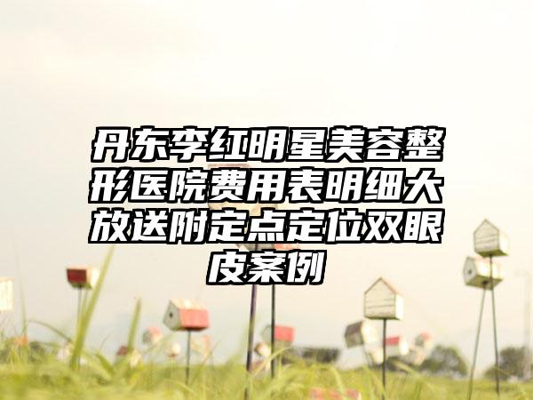 丹东李红明星美容整形医院费用表明细大放送附定点定位双眼皮案例