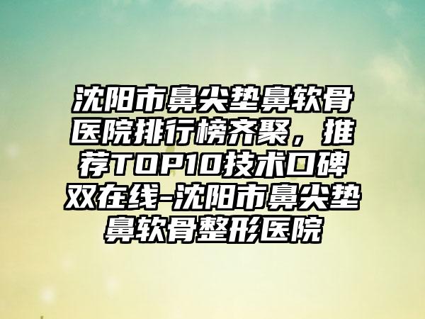 沈阳市鼻尖垫鼻软骨医院排行榜齐聚，推荐TOP10技术口碑双在线-沈阳市鼻尖垫鼻软骨整形医院