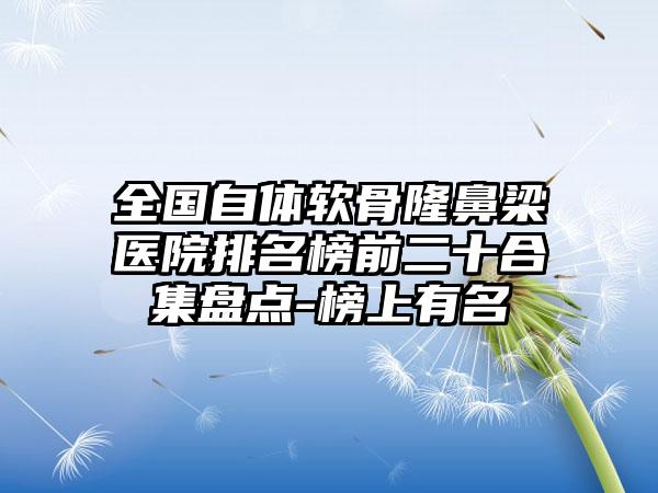 全国自体软骨隆鼻梁医院排名榜前二十合集盘点-榜上有名