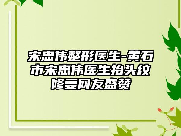 宋忠伟整形医生-黄石市宋忠伟医生抬头纹修复网友盛赞