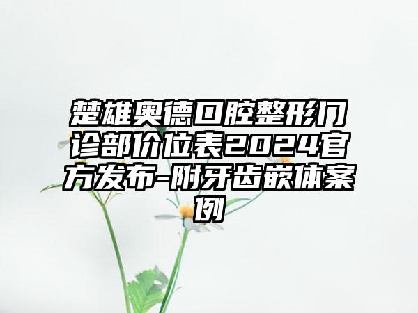 楚雄奥德口腔整形门诊部价位表2024官方发布-附牙齿嵌体案例