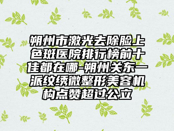 朔州市激光去除脸上色斑医院排行榜前十佳都在哪-朔州关东一派纹绣微整形美容机构点赞超过公立