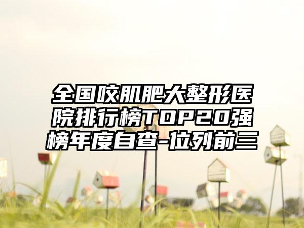 全国咬肌肥大整形医院排行榜TOP20强榜年度自查-位列前三