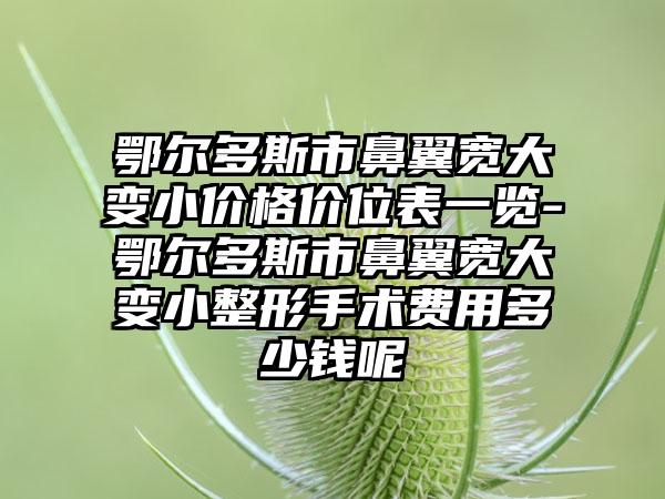 鄂尔多斯市鼻翼宽大变小价格价位表一览-鄂尔多斯市鼻翼宽大变小整形手术费用多少钱呢