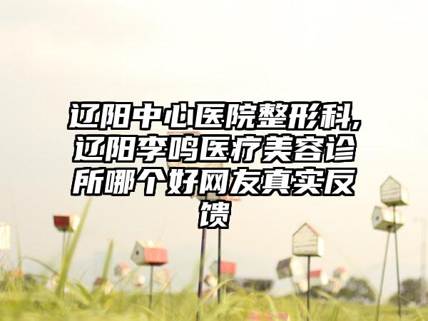 辽阳中心医院整形科,辽阳李鸣医疗美容诊所哪个好网友真实反馈