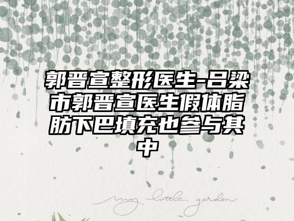 郭晋宣整形医生-吕梁市郭晋宣医生假体脂肪下巴填充也参与其中