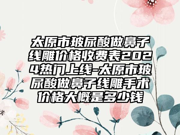 太原市玻尿酸做鼻子线雕价格收费表2024热门上线-太原市玻尿酸做鼻子线雕手术价格大概是多少钱