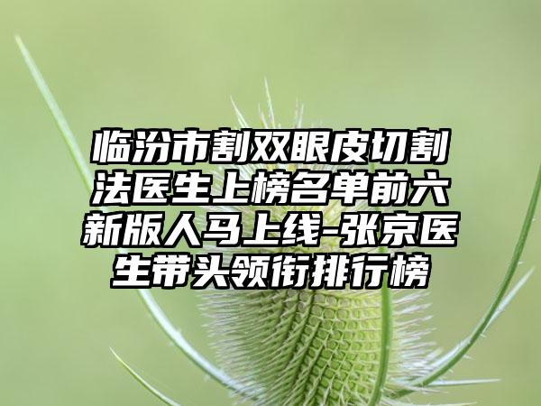 临汾市割双眼皮切割法医生上榜名单前六新版人马上线-张京医生带头领衔排行榜