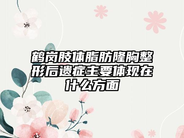 鹤岗肢体脂肪隆胸整形后遗症主要体现在什么方面