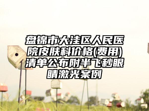 盘锦市大洼区人民医院皮肤科价格(费用)清单公布附半飞秒眼睛激光案例