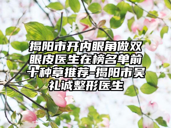 揭阳市开内眼角做双眼皮医生在榜名单前十种草推荐-揭阳市吴礼诚整形医生