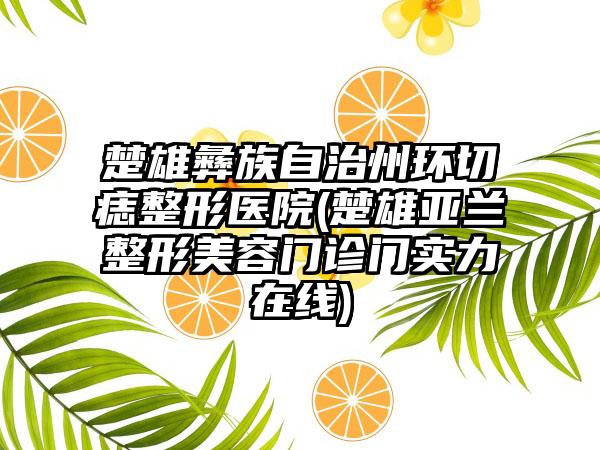 楚雄彝族自治州环切痣整形医院(楚雄亚兰整形美容门诊门实力在线)