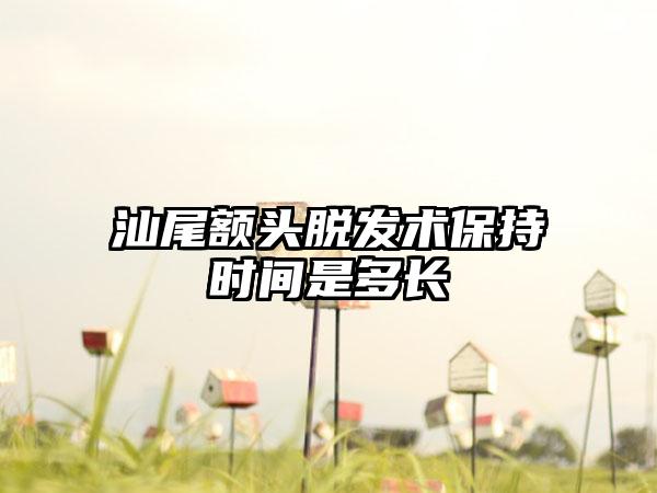 汕尾额头脱发术保持时间是多长