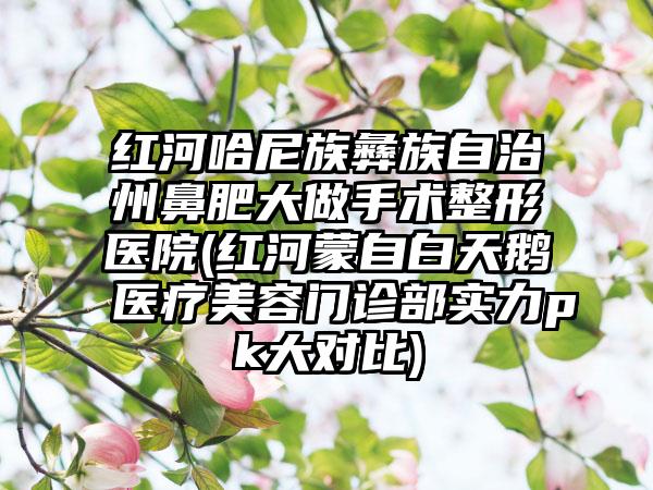 红河哈尼族彝族自治州鼻肥大做手术整形医院(红河蒙自白天鹅医疗美容门诊部实力pk大对比)