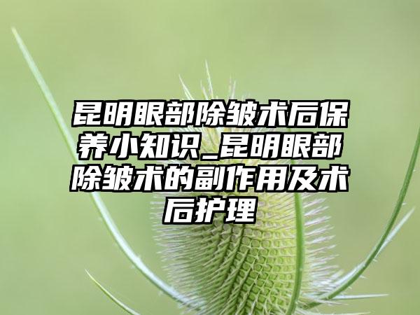 昆明眼部除皱术后保养小知识_昆明眼部除皱术的副作用及术后护理