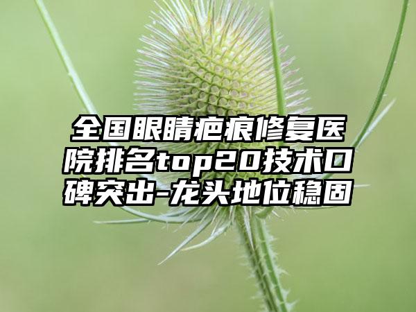 全国眼睛疤痕修复医院排名top20技术口碑突出-龙头地位稳固