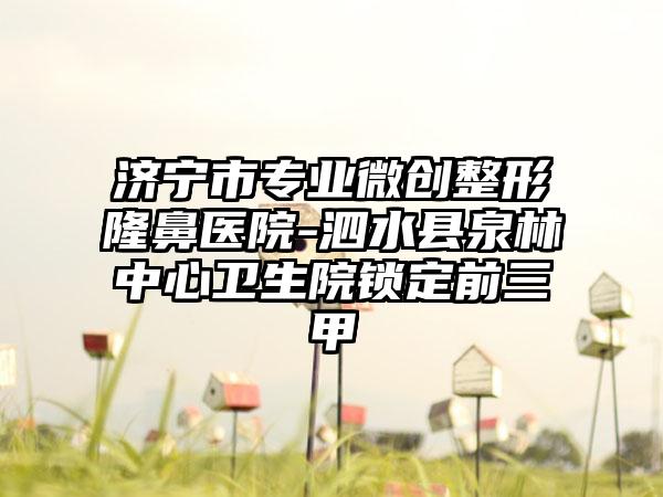 济宁市专业微创整形隆鼻医院-泗水县泉林中心卫生院锁定前三甲