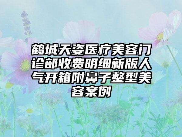 鹤城天姿医疗美容门诊部收费明细新版人气开箱附鼻子整型美容案例