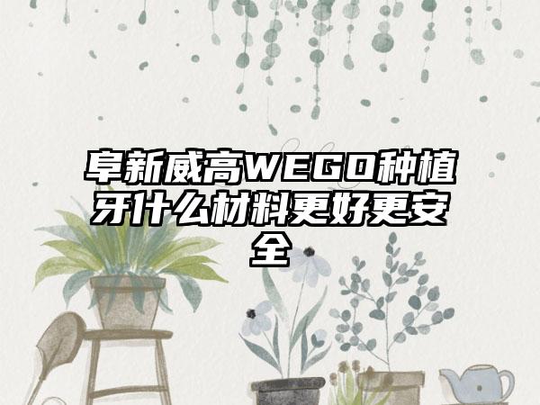 阜新威高WEGO种植牙什么材料更好更安全