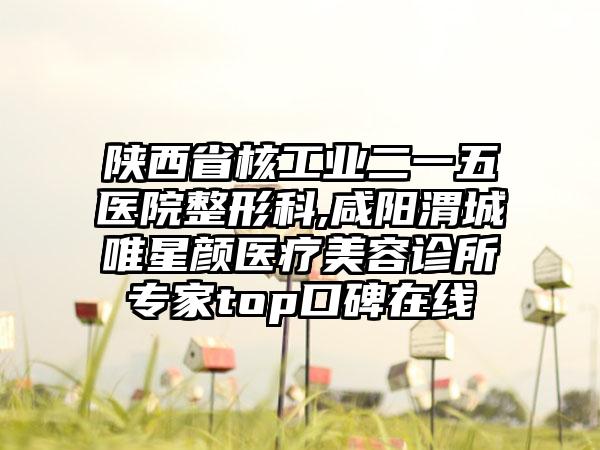 陕西省核工业二一五医院整形科,咸阳渭城唯星颜医疗美容诊所专家top口碑在线