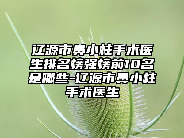 辽源市鼻小柱手术医生排名榜强榜前10名是哪些-辽源市鼻小柱手术医生