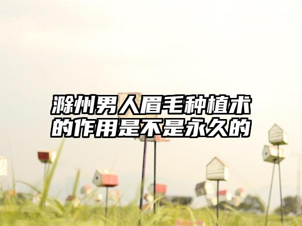 滁州男人眉毛种植术的作用是不是永久的