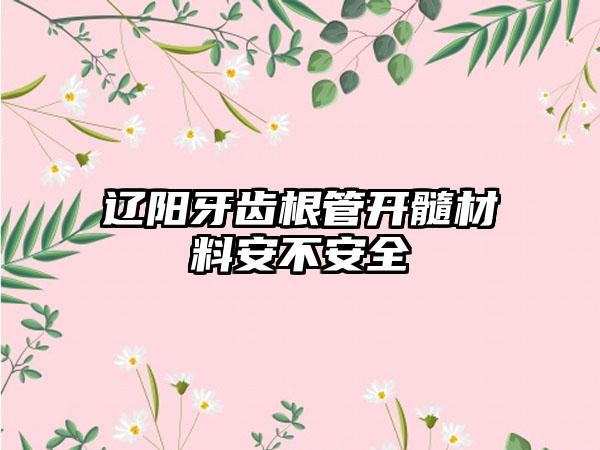 辽阳牙齿根管开髓材料安不安全