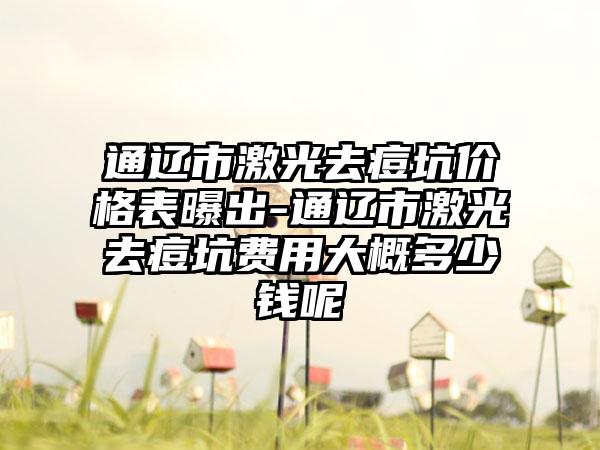 通辽市激光去痘坑价格表曝出-通辽市激光去痘坑费用大概多少钱呢