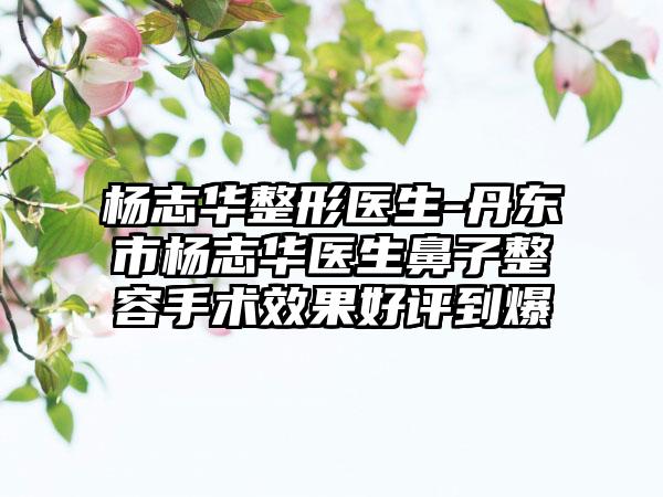 杨志华整形医生-丹东市杨志华医生鼻子整容手术效果好评到爆