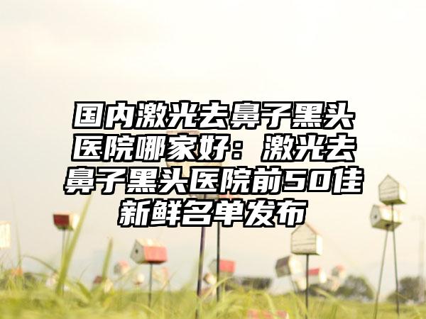 国内激光去鼻子黑头医院哪家好：激光去鼻子黑头医院前50佳新鲜名单发布