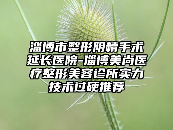 淄博市整形阴精手术延长医院-淄博美尚医疗整形美容诊所实力技术过硬推荐