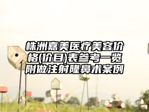 株洲嘉美医疗美容价格(价目)表参考一览附做注射隆鼻术案例