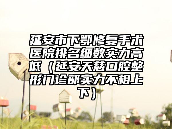 延安市下鄂修复手术医院排名细数实力高低（延安天慈口腔整形门诊部实力不相上下）