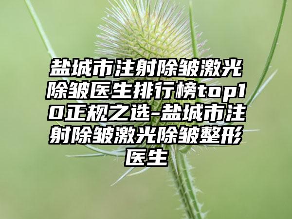 盐城市注射除皱激光除皱医生排行榜top10正规之选-盐城市注射除皱激光除皱整形医生