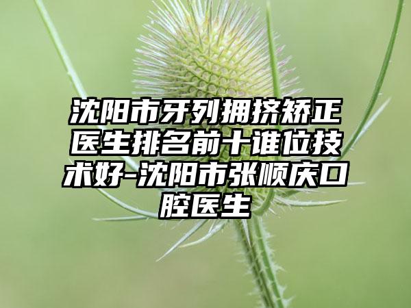 沈阳市牙列拥挤矫正医生排名前十谁位技术好-沈阳市张顺庆口腔医生