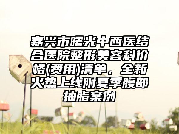 嘉兴市曙光中西医结合医院整形美容科价格(费用)清单，全新火热上线附夏季腹部抽脂案例