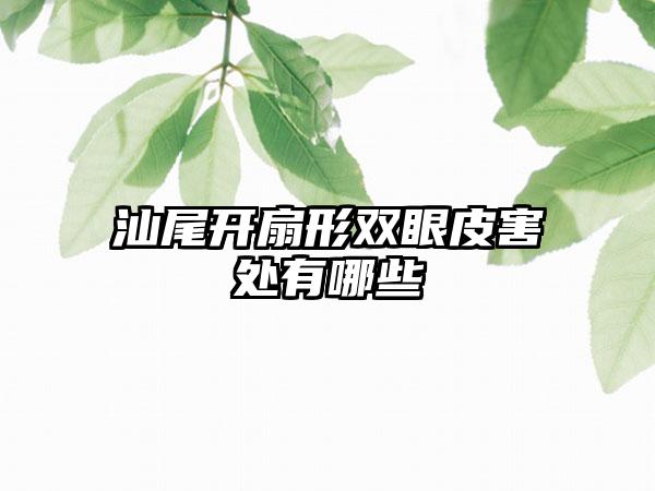 汕尾开扇形双眼皮害处有哪些