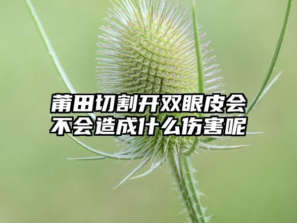 莆田切割开双眼皮会不会造成什么伤害呢